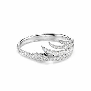 Vienna bangle, Mixed cuts, Swan, White, Rhodium plated