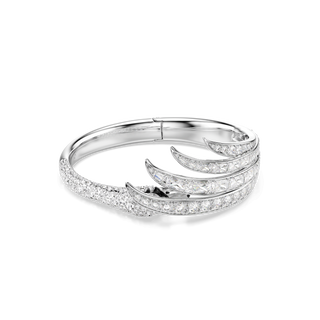 Vienna bangle, Mixed cuts, Swan, White, Rhodium plated