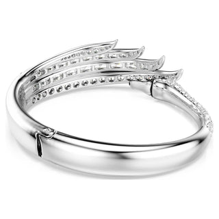 Vienna bangle, Mixed cuts, Swan, White, Rhodium plated