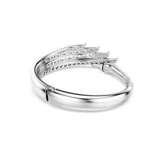 Vienna bangle, Mixed cuts, Swan, White, Rhodium plated