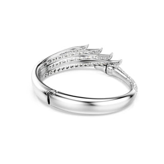 Vienna bangle, Mixed cuts, Swan, White, Rhodium plated