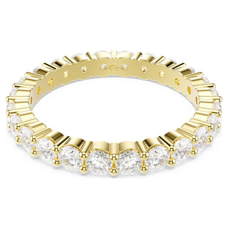 Matrix Vittore band ring, Round cut, White, 18K gold finish