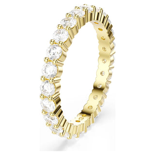 Matrix Vittore band ring, Round cut, White, 18K gold finish