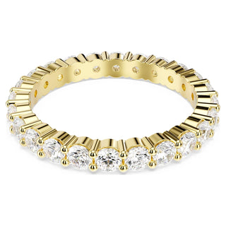 Matrix Vittore band ring, Round cut, White, 18K gold finish
