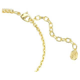Matrix bracelet, Round cut, White, 18K gold finish