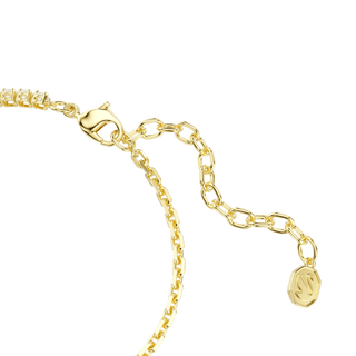Matrix bracelet, Round cut, White, 18K gold finish