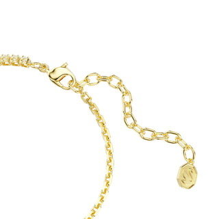Matrix bracelet, Round cut, White, 18K gold finish
