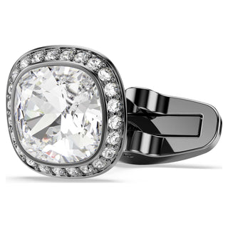 Una Angelic cufflinks, Cushion cut, White, Ruthenium plated