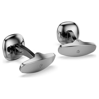 Una Angelic cufflinks, Cushion cut, White, Ruthenium plated