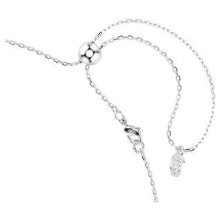 Matrix necklace, Round cut, White, Rhodium plated