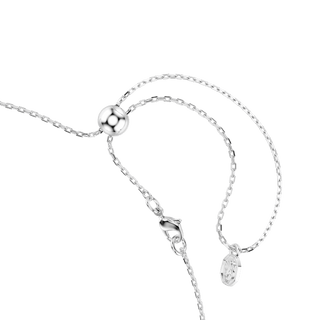 Matrix necklace, Round cut, White, Rhodium plated
