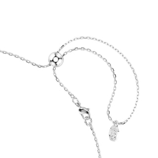 Matrix necklace, Round cut, White, Rhodium plated