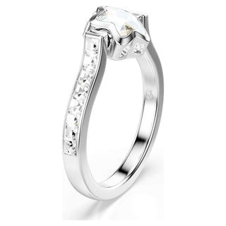 Chroma ring, Mixed cuts, Star, White, Rhodium plated