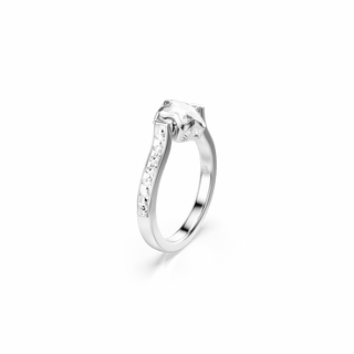 Chroma ring, Mixed cuts, Star, White, Rhodium plated