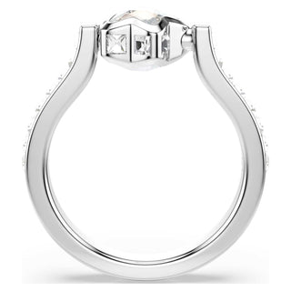 Chroma ring, Mixed cuts, Star, White, Rhodium plated