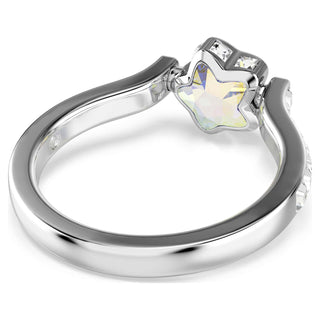 Chroma ring, Mixed cuts, Star, White, Rhodium plated