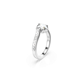 Chroma ring, Mixed cuts, Star, White, Rhodium plated