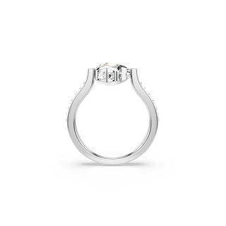 Chroma ring, Mixed cuts, Star, White, Rhodium plated