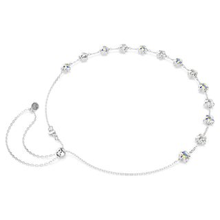 Chroma necklace, Mixed cuts, Star, White, Rhodium plated