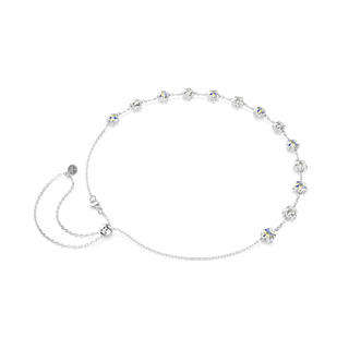 Chroma necklace, Mixed cuts, Star, White, Rhodium plated