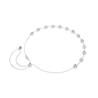 Chroma necklace, Mixed cuts, Star, White, Rhodium plated