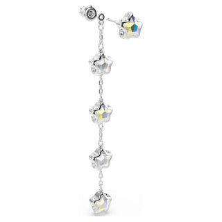 Chroma earrings, Mixed cuts, Star, White, Rhodium plated