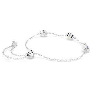 Chroma bracelet, Star, White, Rhodium plated
