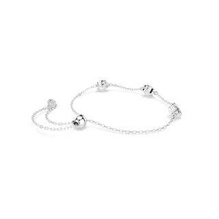 Chroma bracelet, Star, White, Rhodium plated
