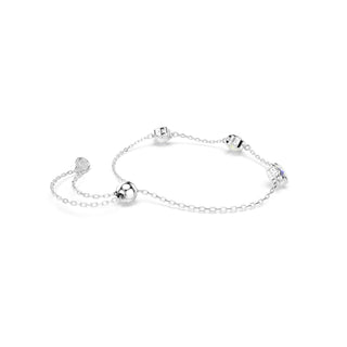 Chroma bracelet, Star, White, Rhodium plated