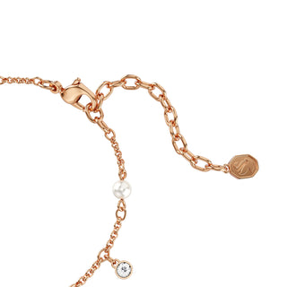 Imber bracelet, Crystal pearl, Round cut, White, 18K rose gold finish