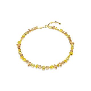 Gema necklace, Mixed cuts, Yellow, 18K gold finish