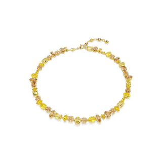 Gema necklace, Mixed cuts, Yellow, 18K gold finish