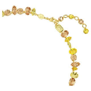 Gema necklace, Mixed cuts, Yellow, 18K gold finish