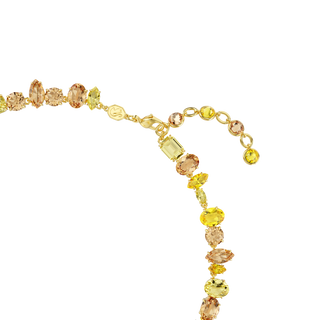 Gema necklace, Mixed cuts, Yellow, 18K gold finish