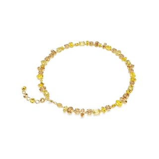 Gema necklace, Mixed cuts, Yellow, 18K gold finish