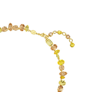 Gema necklace, Mixed cuts, Yellow, 18K gold finish
