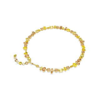 Gema necklace, Mixed cuts, Yellow, 18K gold finish
