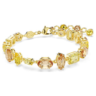 Gema bracelet, Mixed cuts, Yellow, 18K gold finish