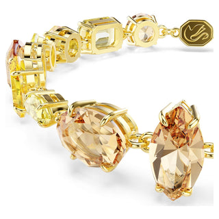 Gema bracelet, Mixed cuts, Yellow, 18K gold finish