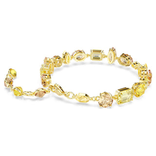 Gema bracelet, Mixed cuts, Yellow, 18K gold finish