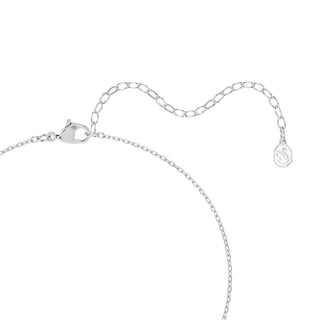 Una Angelic pendant, Cushion cut, White, Rhodium plated