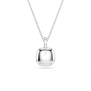 Una Angelic pendant, Cushion cut, White, Rhodium plated