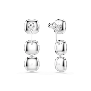 Una Angelic earrings, Cushion cut, White, Rhodium plated