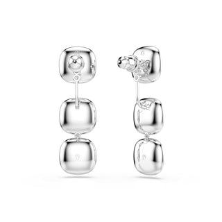 Una Angelic earrings, Cushion cut, White, Rhodium plated