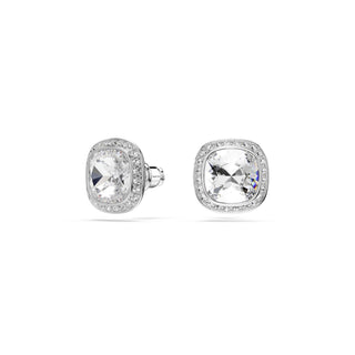 Una Angelic set, Cushion cut, White, Rhodium plated