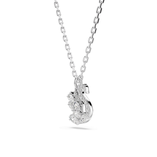 Swan pendant, Mixed cuts, Swan, White, Rhodium plated