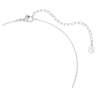 Swan pendant, Mixed cuts, Swan, White, Rhodium plated