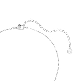 Swan pendant, Mixed cuts, Swan, White, Rhodium plated