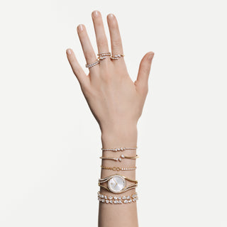 Hyperbola bangle watch, Swiss Made, Metal bracelet, Gold tone, Gold-tone finish