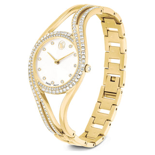 Hyperbola bangle watch, Swiss Made, Metal bracelet, Gold tone, Gold-tone finish